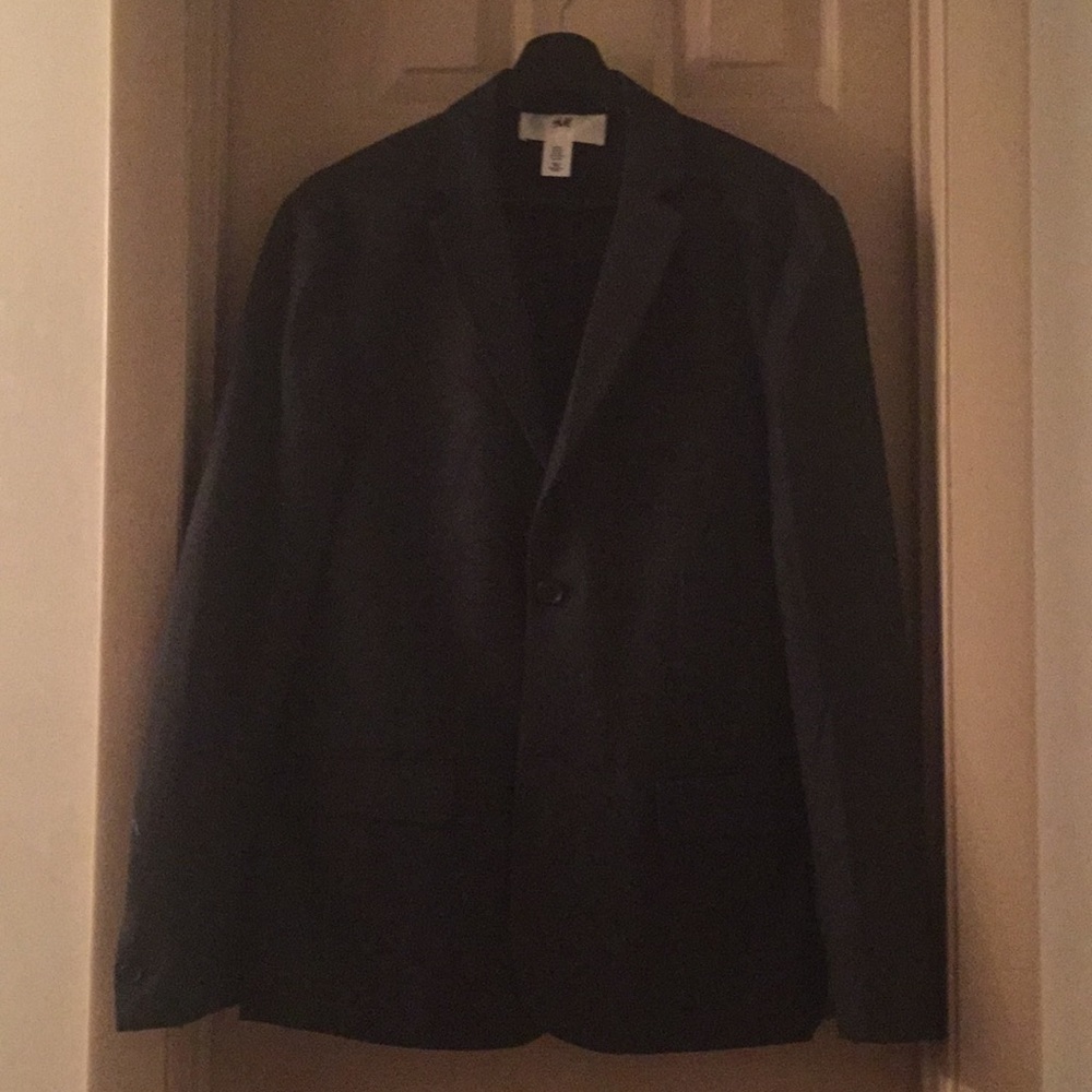 H&M 36R Wool Suit Blazer Charcoal Gray